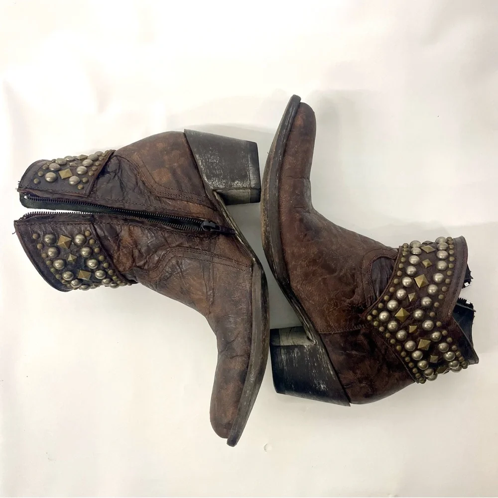 SOLD Old Gringo Women's Mini Belinda 7" Ankle Boots Size 8 B Brown Cowboy Boot - Picture 3 of 7